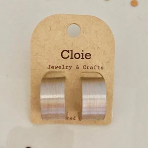 Hammered Silver Tone Hoop Earrings